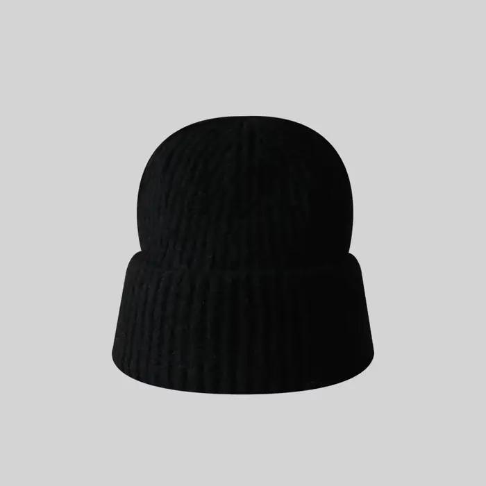 Chapeau en tricot uni de couleur unie, vente en gros, en Stock, chapeau en laine chaud Simple et pol