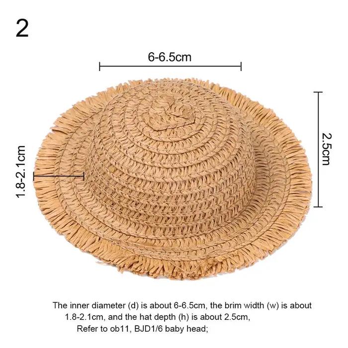 Mini chapeau de beurre, ornement de maison de beurre, chapeaux de paille tissés à la main, accessoir