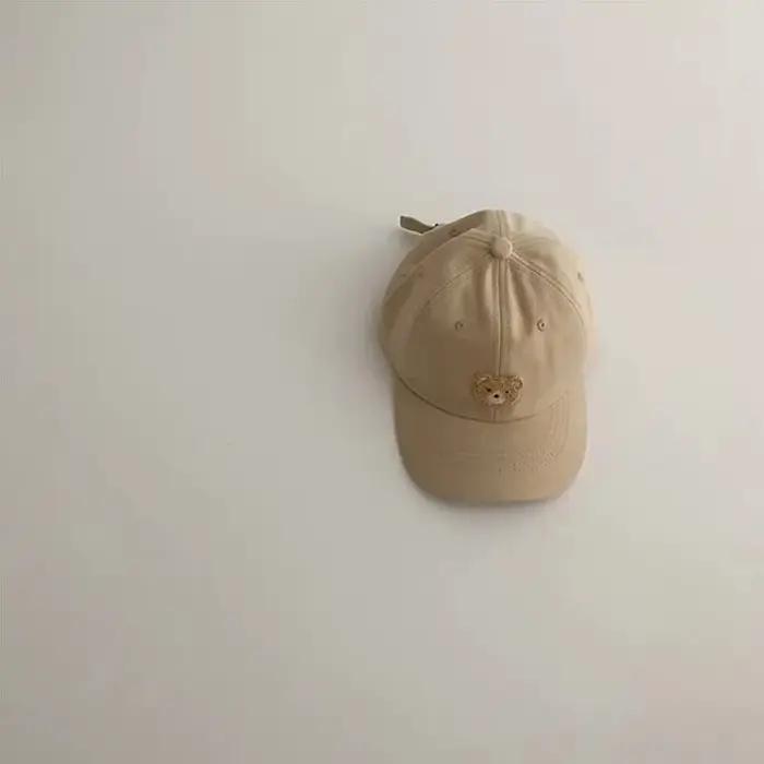 Casquette de Baseball brodée d'ours mignon pour enfants, réglable, en coton doux, respirant, pour ga