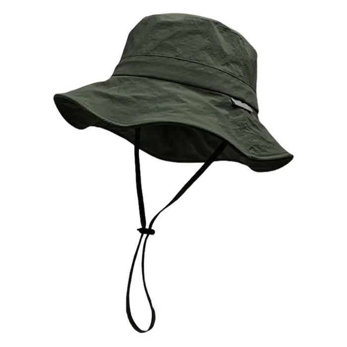 Chapeaux de soleil de couleur unie pour hommes, casquette de pêche en plein air, Protection Anti-UV 
