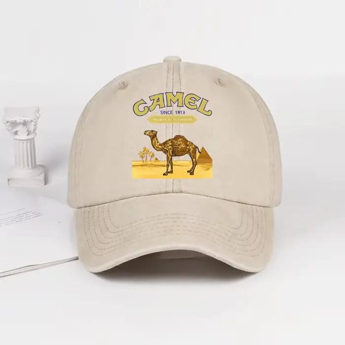 Casquette de baseball vintage avec imprimé scène désertique « Camel » - Casquette vintage unisexe ré