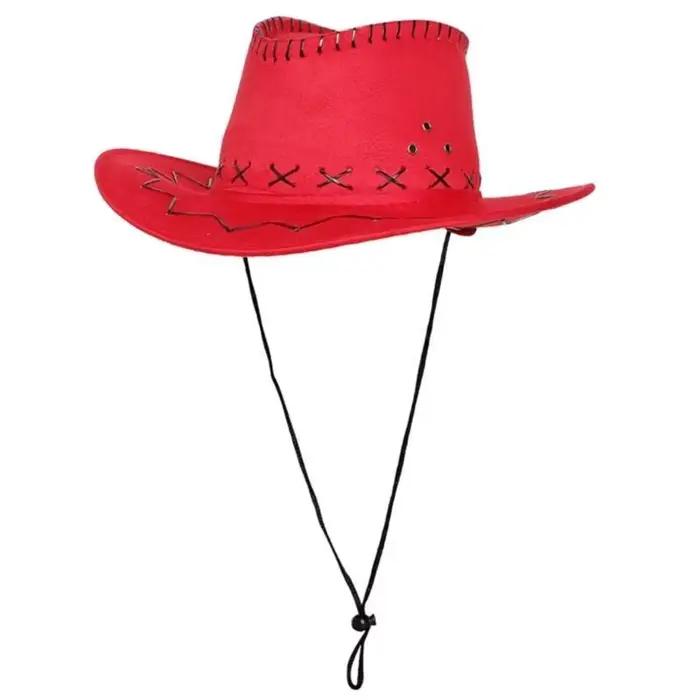 39BD Chapeau Cowboy Occidental Chapeau À Larges Bords pour Femmes Hommes Tenue Décontracté Western F