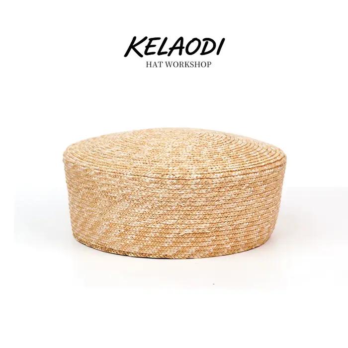 Chapeau de paille naturel style Ins Blogger, béret plat pour femme, chapeau de soleil tissé à la mai