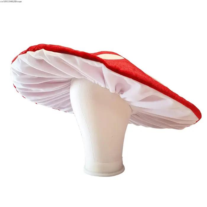 Chapeau bourgeon de champignon rouge, béret en laine, chapeau en feutre, décoration de fête amusante