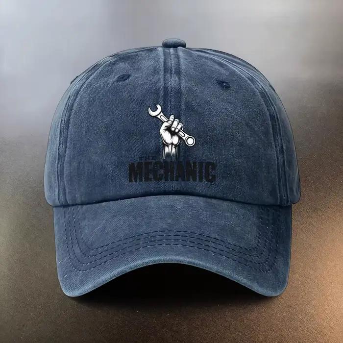 Casquette imprimée délavée style mécanicien, casquette de baseball décontractée pour les sorties, ch