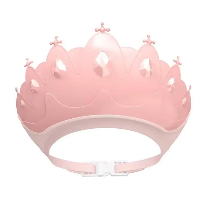 Bonnet de shampoing couronne bonnet de douche pour bébé taille réglable enfants dessin animé visière