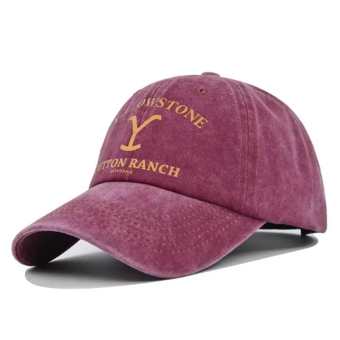 Nouvelle casquette de baseball Yellowstone Dutton Ranch, casquette à visière lavée avec protection U