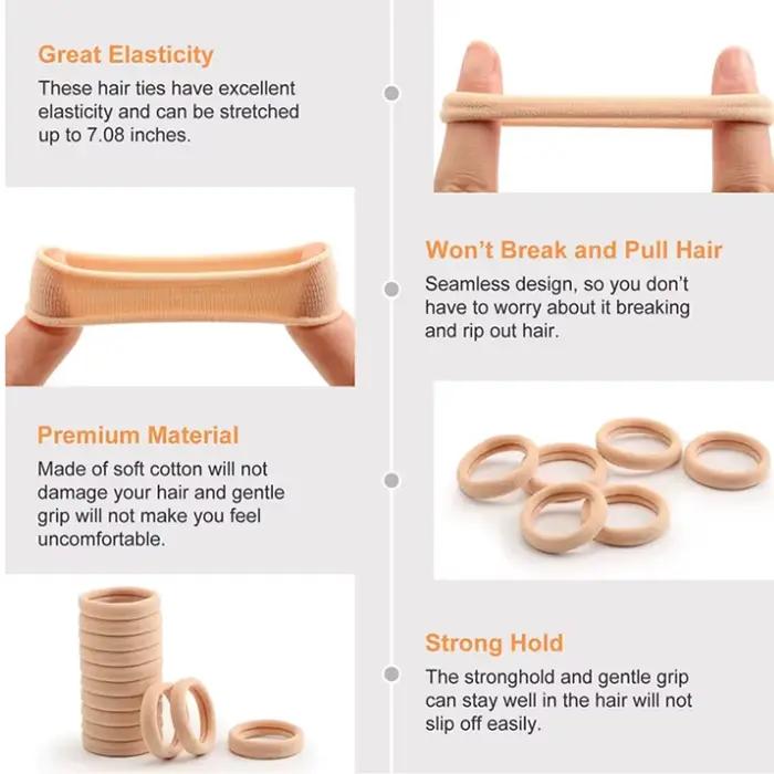 Ensemble d'élastiques à cheveux en coton pour femmes, 50 pièces/ensemble, chouchous pour cheveux dou