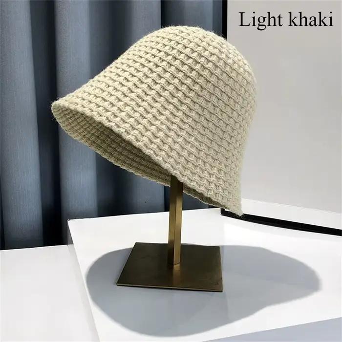 Chapeau Bob en Tricot Crocheté Tendance, Doux et Chaud, Bonnet de Pêcheur pour Femme, Chapeaux et Ca