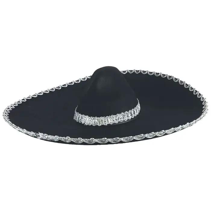 Chapeau Sombrero de Style ethnique, fournitures de Festival, grand chapeau de soleil à bord roulé, c