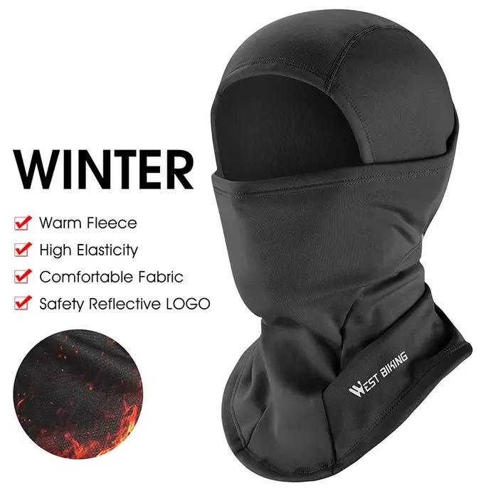 WEST BIKING-Cagoule de cyclisme en velours, écharpe de course chaude, couverture complète du visage,