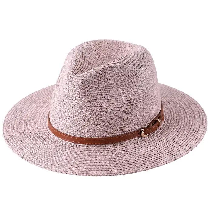 56-58-59-60CM nouveau chapeau de paille de forme souple Panama naturel été femmes/hommes casquette d