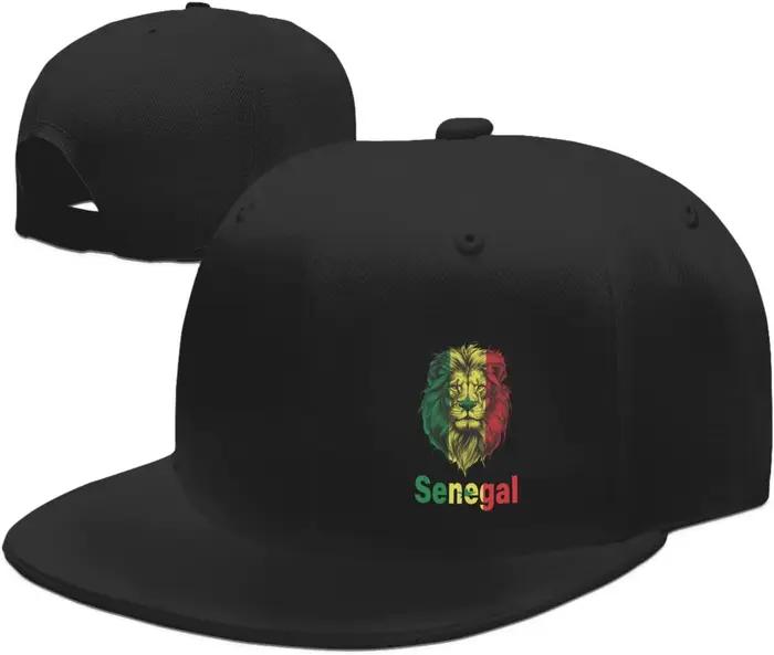 Casquette de baseball en coton imprimé drapeau du Lion du Sénégal réglable Hip Hop Snapback chapeau 