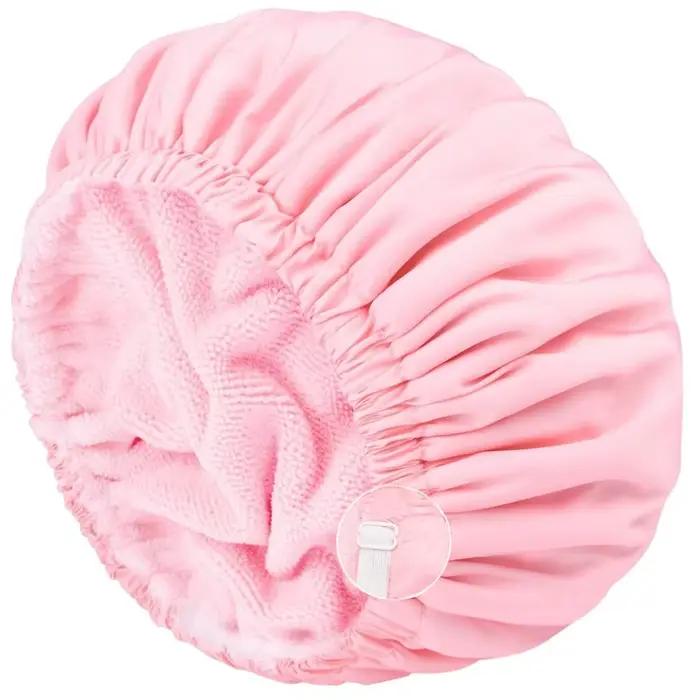 Bonnet de douche imperméable 3 en 1 pour femmes, réglable, en Polyester, absorbant, fibres Ultra fin