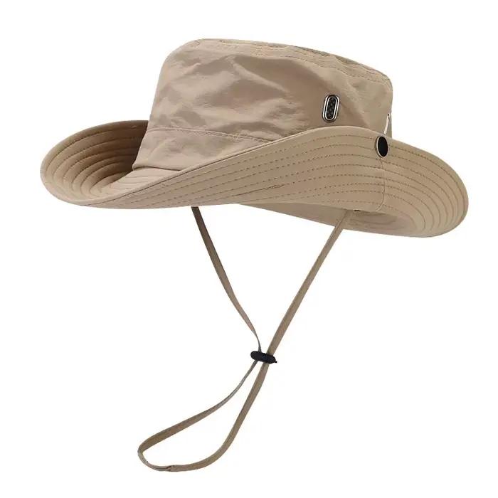 Chapeau de soleil d'été surdimensionné à large bord pour hommes, chapeau seau de Safari imperméable 