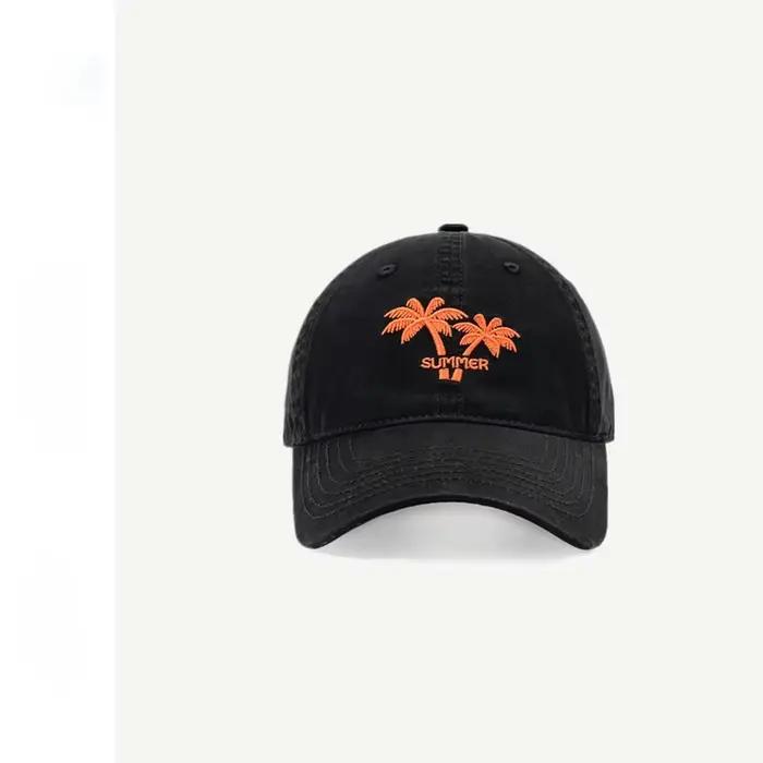 Casquette de baseball brodée motif cocotier pour femme, chapeau souple d'été réglable, casquette déc
