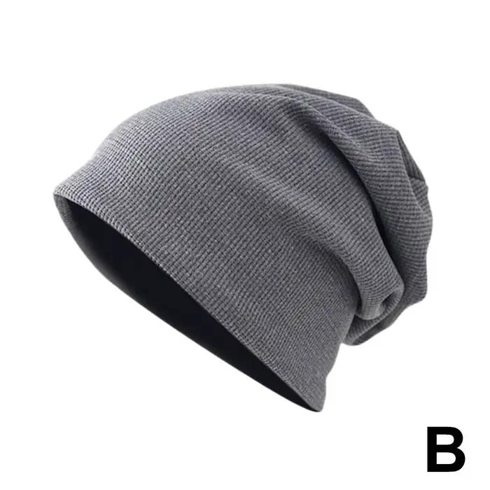 Bonnet Baggy de couleur unie pour hommes et femmes, automne-hiver, garde au chaud, tricoté, unisexe,