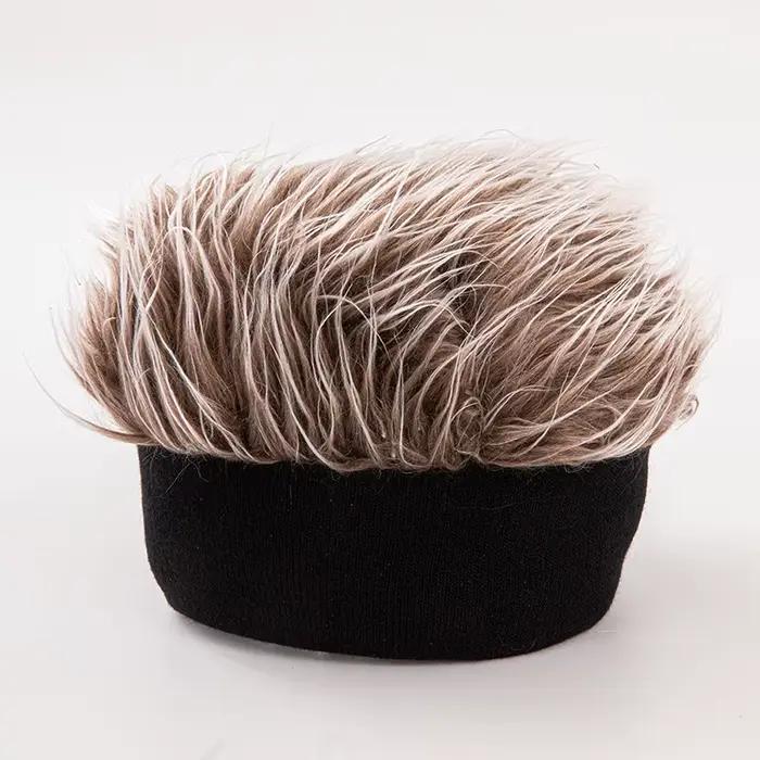 Casquette de perruque pour homme, avec perruque courte rétro intégrée, style réaliste, réglable, typ
