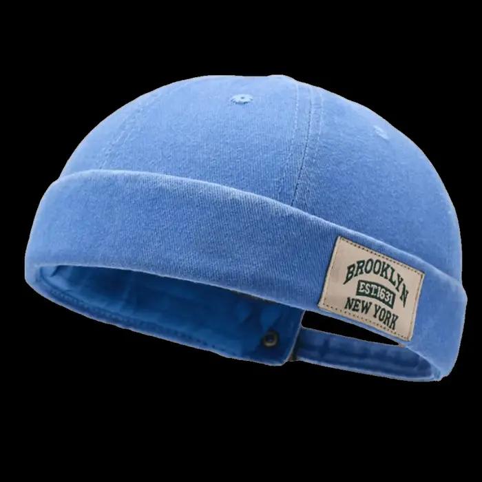 Casquette Docker en jean délavé couleur unie, style melon, sans visière, ajustable, pour le printemp