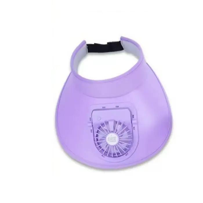Chapeau de soleil pour femme à visière vide, rechargeable par USB, avec ventilateur intégré, respira