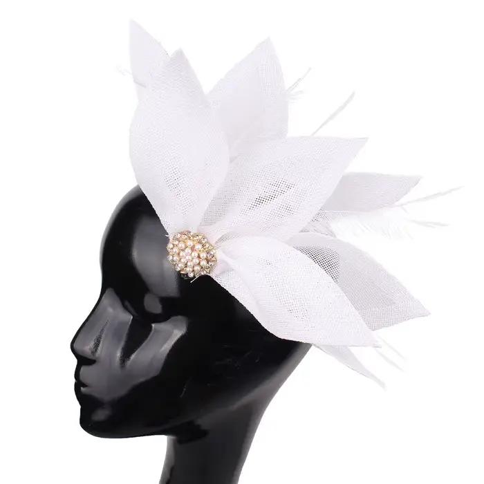 Élégant fascinateur en plumes pour mariée, bandeau-chapeau pour femmes, accessoires de coiffure pour