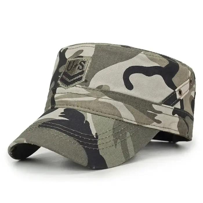 Casquette militaire brodée de lettres américaines, unisexe, réglable, chapeau plat, extérieur, décon