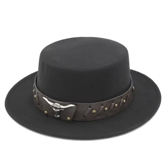 Chapeau haut de forme plat pour hommes et femmes, casquette de plaisancier, melon marin, chapeaux Fe