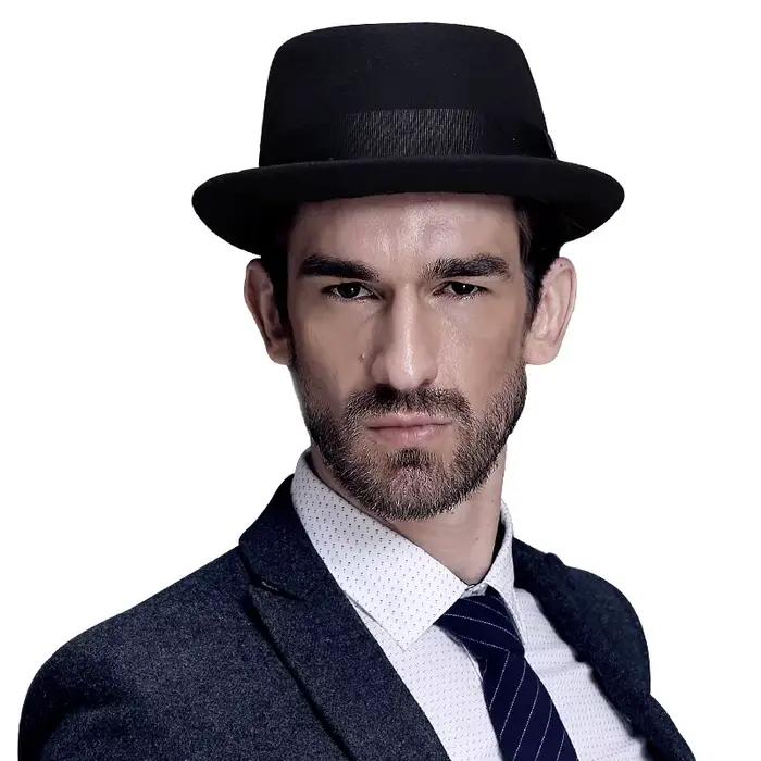 Chapeau melon en laine pour hommes et femmes, Fedora, adulte