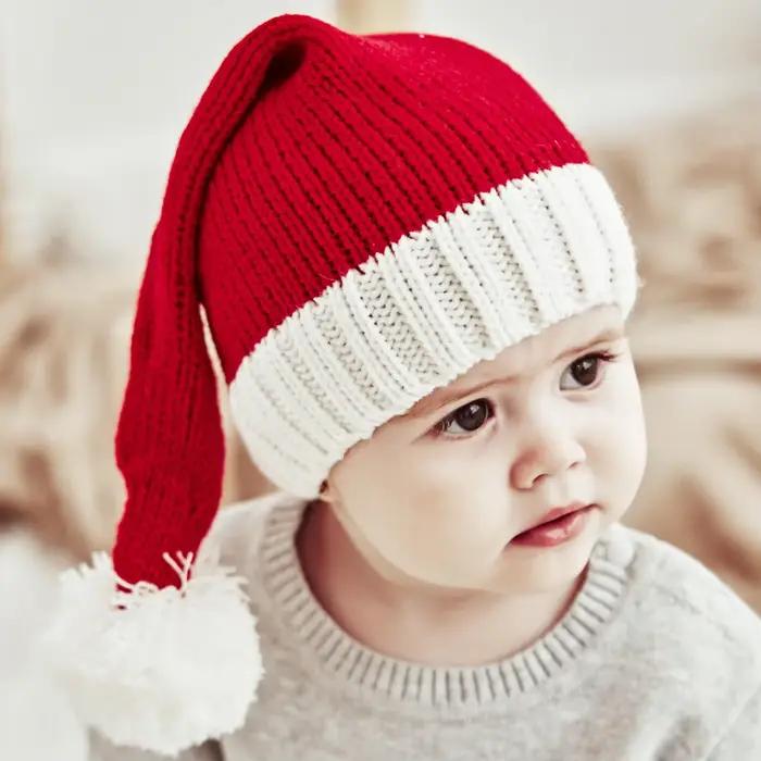 2025 tricoté chapeaux de noël mignon pompon adulte enfants doux bonnet chapeau nouvel an fête enfant