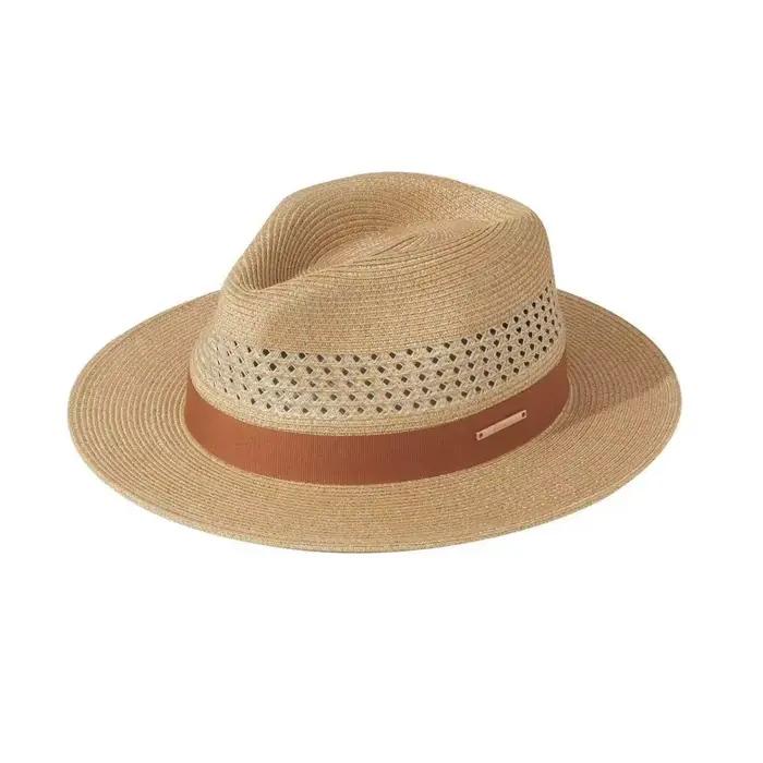 Chapeau d'été Panama Jazz en herbe creuse pour hommes et femmes, protection solaire d'extérieur, cha