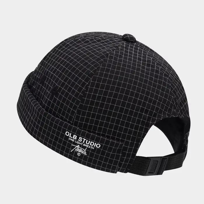 Casquette rétro à carreaux à séchage rapide et respirante, style Landlord, avec imprimé lettres, uni