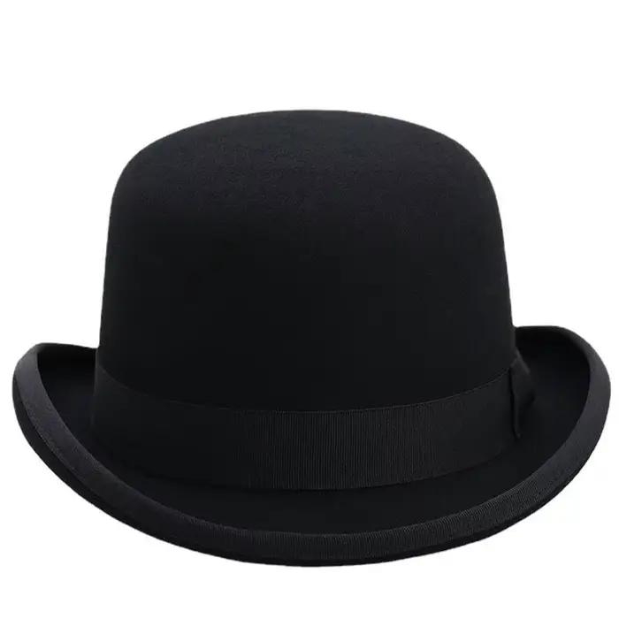 1 chapeau chic en laine de style coréen pour femme - Bord légèrement frisé, design rétro, chapeau ha