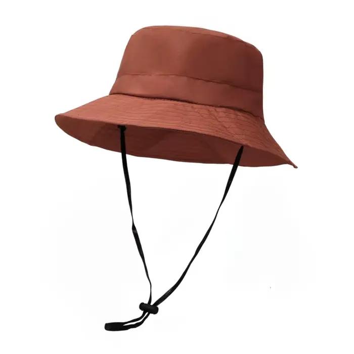 Chapeau de soleil pliable pour homme et femme, fin et à séchage rapide, avec cordon anti-vent, idéal