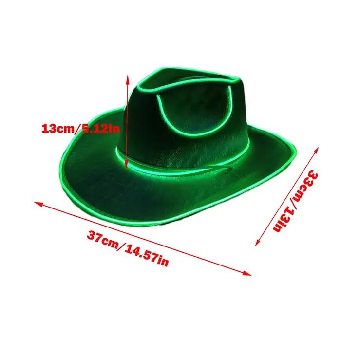 Chapeau de Cowboy lumineux avec LED, chapeau de Cowboy occidental lumineux, chapeau de Cowgirl nacré
