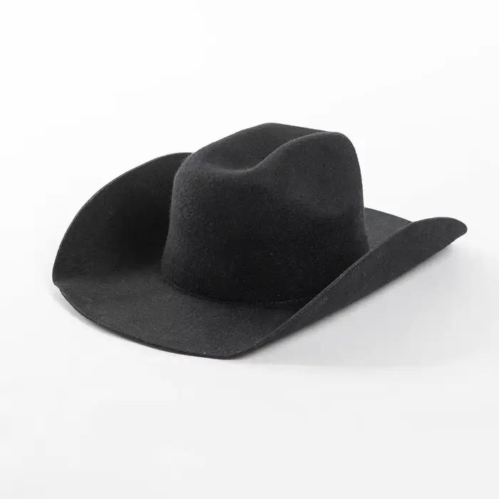 Chapeau en denim de feutre de laine à la mode et décontracté avec bords surélevés, pare-soleil extér