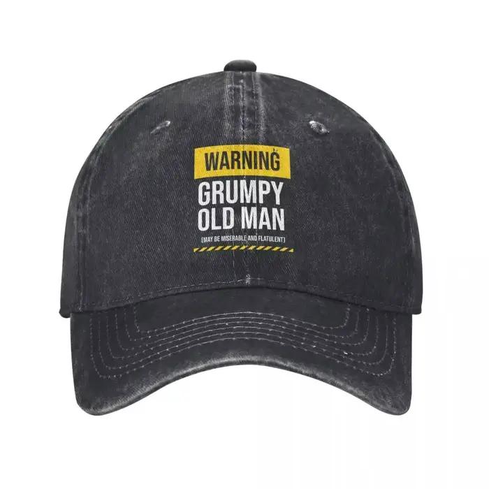 Casquette de baseball pour homme avec message d'avertissement amusant « Grumpy Old » – Casquette rét