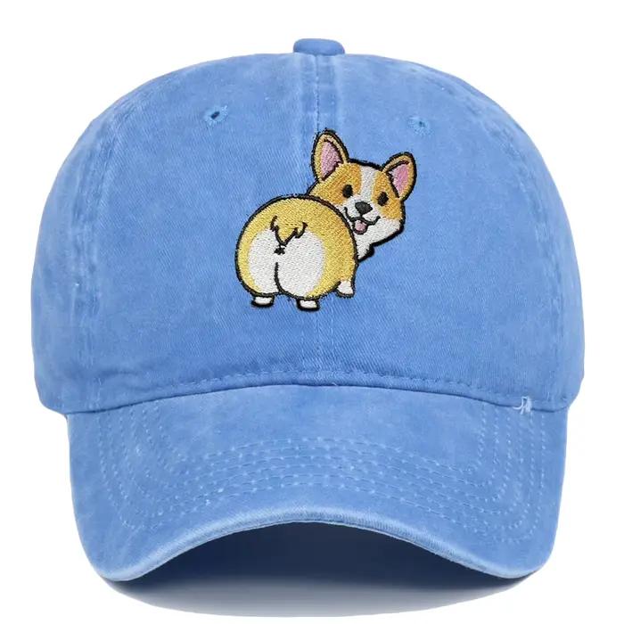 Casquette brodée dessin animé Corgi chien casquettes de Baseball mode été accessoires parasol chapea