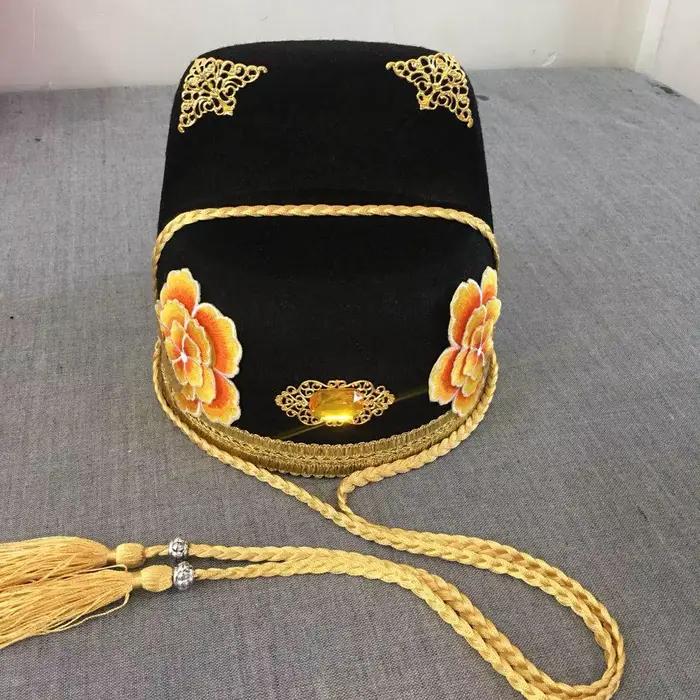 Chapeau de guerrier chinois ancien noir pour hommes, officier de gardes royales, Cosplay détective é