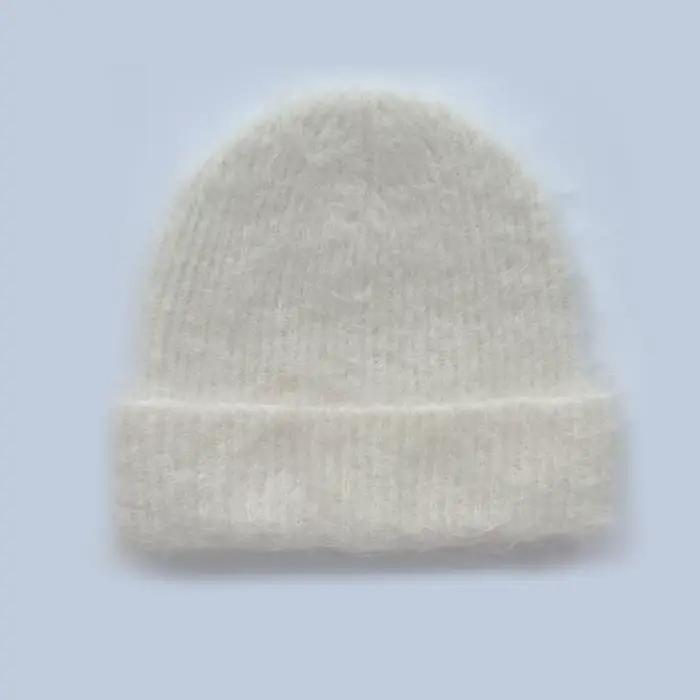 Chapeau tricoté pour femmes hommes casquettes laine d'alpaga mode Simple chaud Skullies bonnets soli