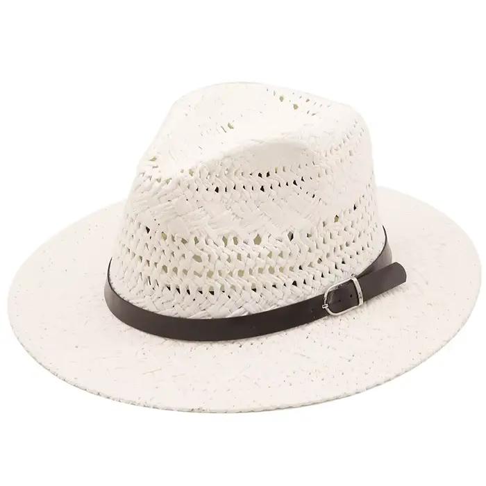 Chapeau de soleil en paille pour hommes et femmes, casquette de plage pliable à large bord, grande t