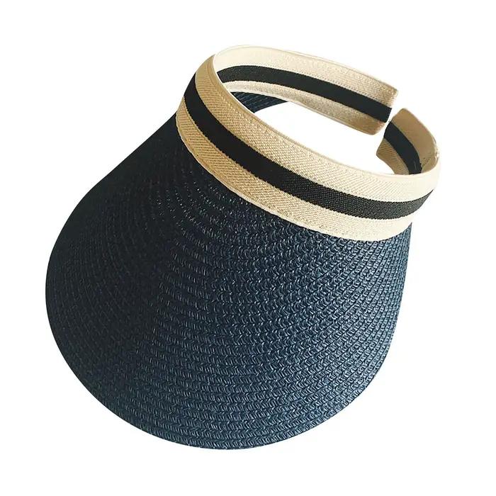 Casquettes de cyclisme larges visières de paille pare-soleil chapeaux pour femmes visières de plage 