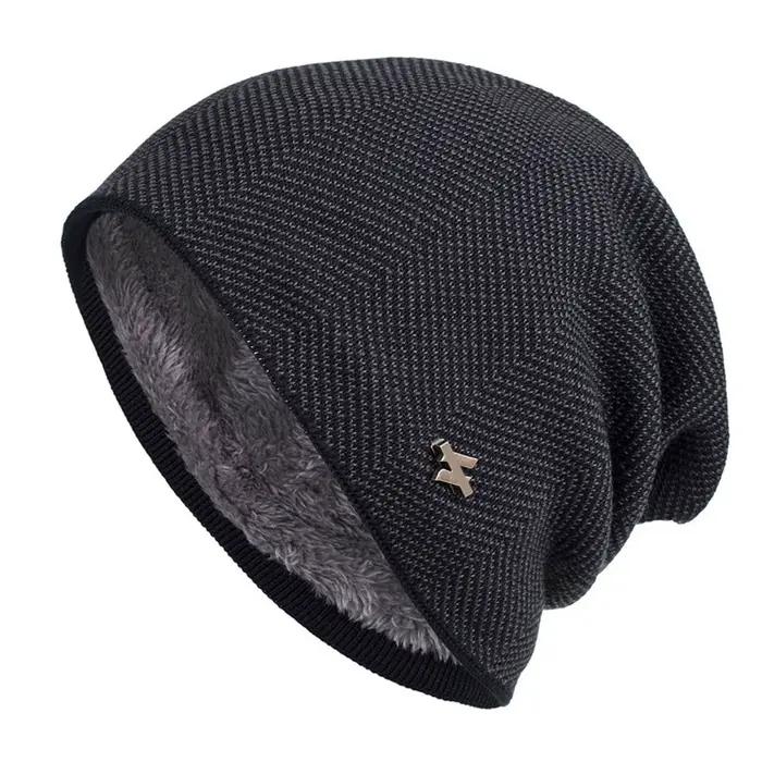 Bonnet chaud d'hiver en tricot doublé polaire pour hommes et femmes, unisexe, casquette de neige par