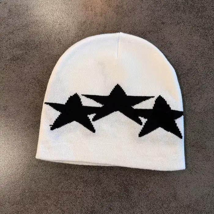 Y2K pentagramme tricoté chapeau automne hiver rue nouveau unisexe chaud personnel polyvalent mode Ni