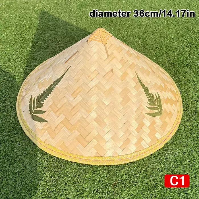 Chapeau de pêcheur rétro en rotin de bambou, seau en paille tissé à la main, accessoires de danse de