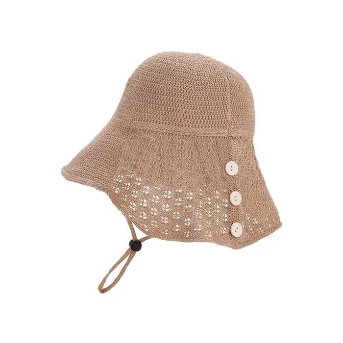Chapeau de pêcheur ajouré tissé à la main, respirant et confortable, protection solaire pour les tra