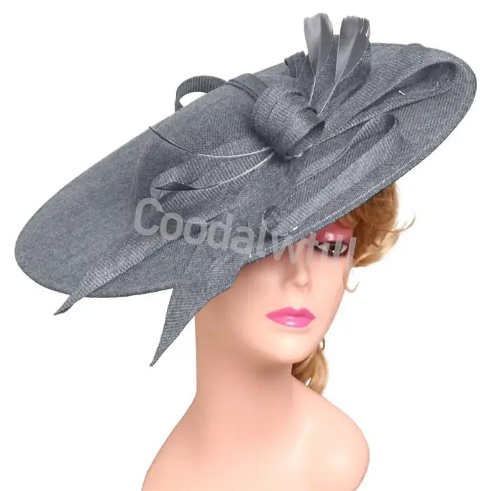 Mariage grand Derby Fascinator chapeau bandeau femmes Royal Ascot grand casque dames fête Banquet co