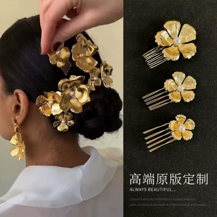 Peigne à cheveux de luxe en perles de Style français, pince à cheveux Noble de luxe, accessoire de c