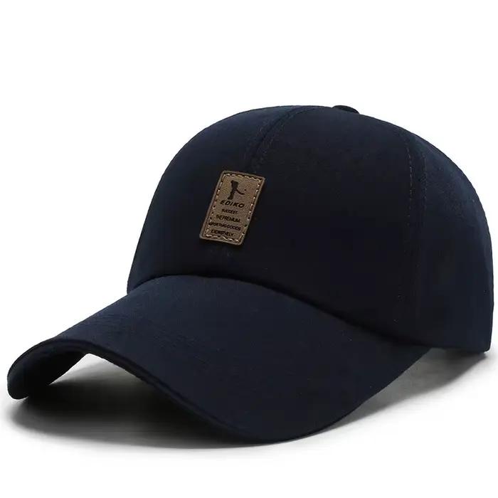 Casquette de baseball unisexe en toile pour printemps/été, avec visière longue, protection solaire, 