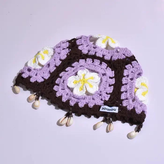 Chapeau tendance pour enfants de style coréen, chapeau ajouré au crochet fait main, chapeau respiran