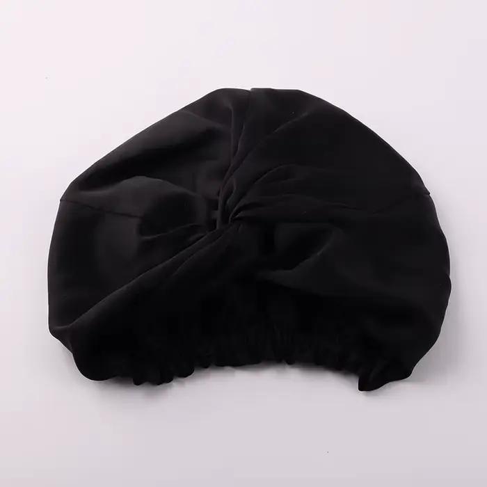 Bonnet de nuit 100% soie de mûrier 19 Momme pour femme, bonnet de sommeil uni, bonnet de nuit pour l